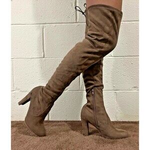Charlotte Russe Over The Knee Brown Block Heel Boots Women’s Size 7